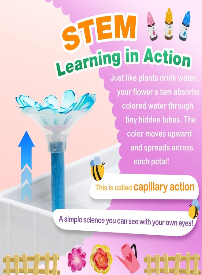 Kiditos Magic Flower Art Kit for Girls - DIY Blooming Flower Craft Kit with Color Drop Science Experiment | Creative Art & STEM Toy for Ages 6+ - Image 3