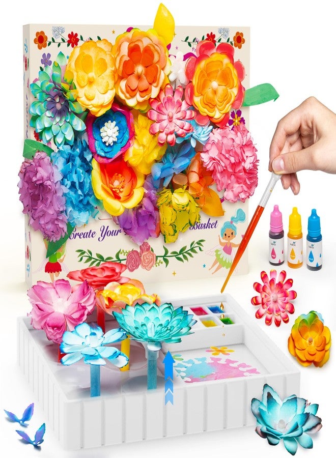 Kiditos Magic Flower Art Kit for Girls - DIY Blooming Flower Craft Kit with Color Drop Science Experiment | Creative Art & STEM Toy for Ages 6+ - Image 1