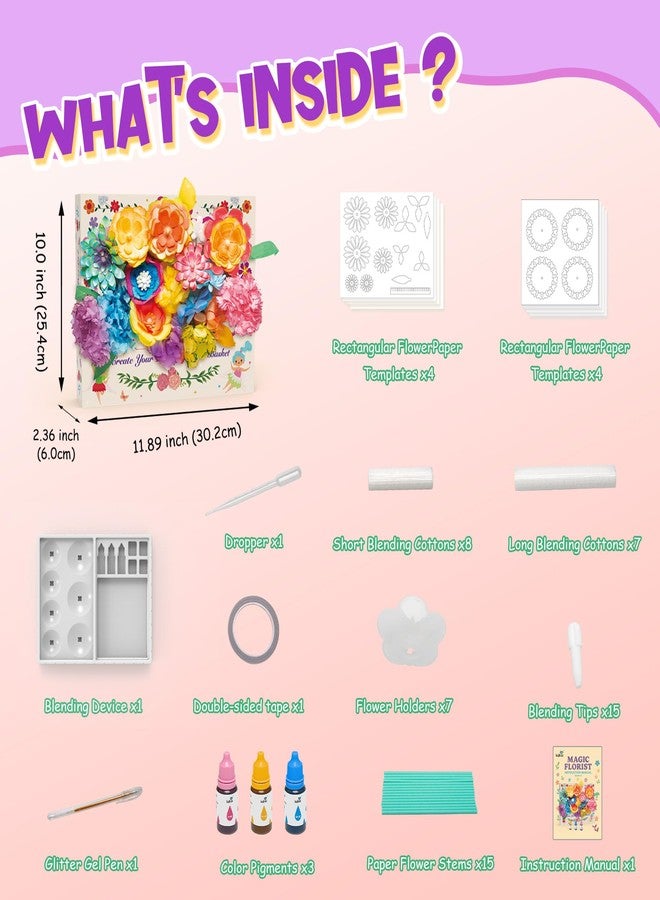 Kiditos Magic Flower Art Kit for Girls - DIY Blooming Flower Craft Kit with Color Drop Science Experiment | Creative Art & STEM Toy for Ages 6+ - Image 4