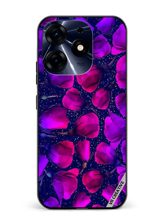 VR CREATIVE Protective Case Cover For Tecno Spark 10 Pro Purple Roses Flower Design Multicolour - Image 1