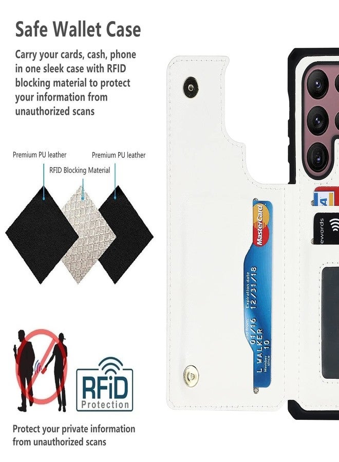 iCoverCase Compatible with Samsung Galaxy S22 Ultra Wallet Phone Case with Card Holder, Card Slots Kickstand RFID Blocking PU Leather Case for S22 Ultra (Gray Leopard) - Image 4