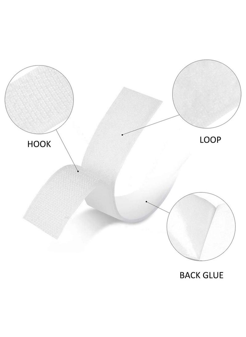 SYOSI - Hook and Loop Tape Velcro Tape Adhesive Strip Self Sticky Back Fastening Heavy Duty Reusable Double Sided 8M 2CM - Image 1