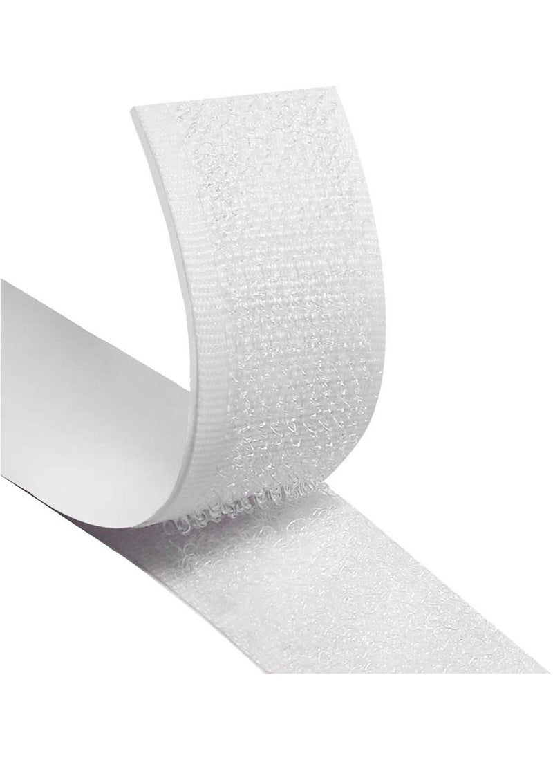 SYOSI - Hook and Loop Tape Velcro Tape Adhesive Strip Self Sticky Back Fastening Heavy Duty Reusable Double Sided 8M 2CM - Image 1