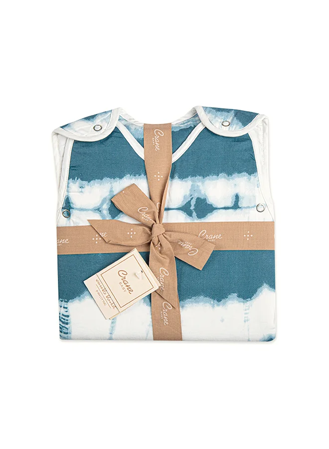 كرين بيبي بطانية كاسبيان قابلة للارتداء ٠-٩ أشهر، ساتان قطني مصبوغ بالرباط