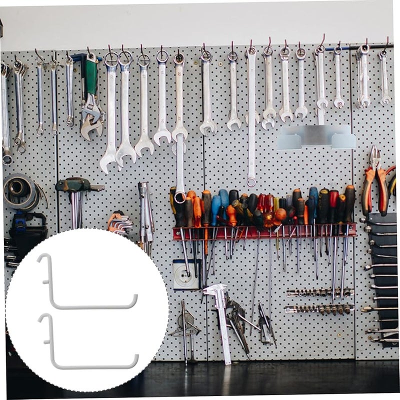 خطافات لوح التثبيت 10 قطع، علاقات أدوات للتخزين في مرآب أو ورشة، عرض سهل التركيب منظّم - Image 5