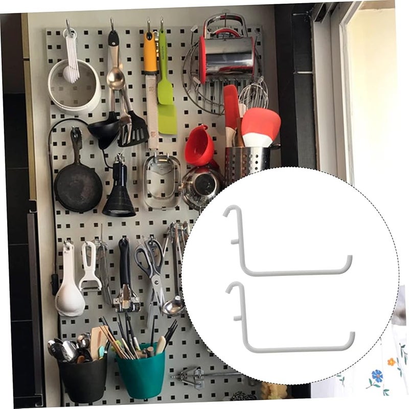 خطافات لوح التثبيت 10 قطع، علاقات أدوات للتخزين في مرآب أو ورشة، عرض سهل التركيب منظّم - Image 3