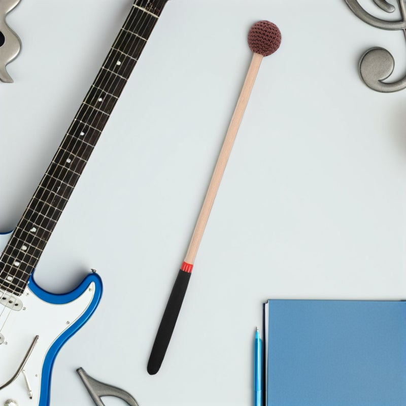 🎸 عصا طبول برأس مطاطي نايلون ومقبض خشبي لعزف طبول اللسان الفولاذية للحفلات الموسيقية والدروس - Image 4