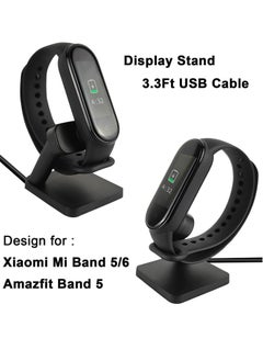 Y&D Charging Stand for Xiaomi Mi Band 5/ 6 with USB Cable Original Replacement Magnetic Dock 5 Smart Watch (Black)  - Image 3