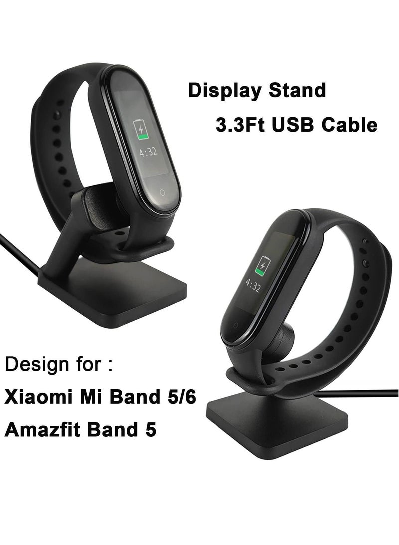 Y&D Charging Stand for Xiaomi Mi Band 5/ 6 with USB Cable Original Replacement Magnetic Dock 5 Smart Watch (Black) - Image 3
