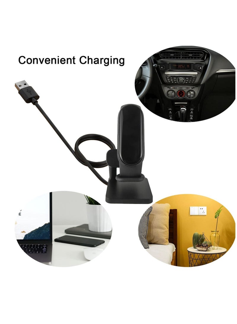 Y&D Charging Stand for Xiaomi Mi Band 5/ 6 with USB Cable Original Replacement Magnetic Dock 5 Smart Watch (Black) - Image 2