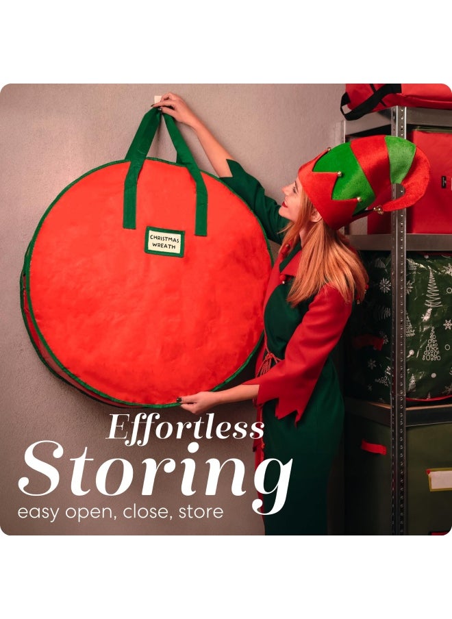 Handy Laundry Handy Laundry  Wreath Storage Bag - Durable  Tarp Material  Zipper  Sturdy Carry Handles  Pest Protection - Ideal Home  Garage Organization For Seasonal Holiday Wreath Decorations.  30  - Image 5
