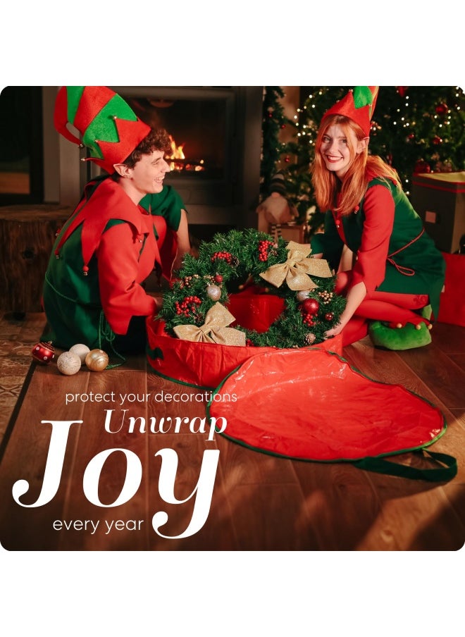 Handy Laundry Handy Laundry  Wreath Storage Bag - Durable  Tarp Material  Zipper  Sturdy Carry Handles  Pest Protection - Ideal Home  Garage Organization For Seasonal Holiday Wreath Decorations.  30  - Image 3
