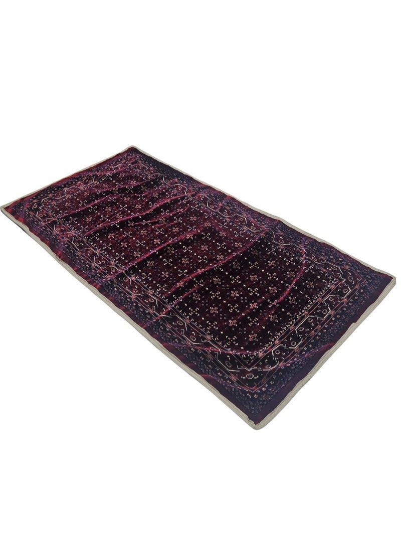 SMART HOME Premium velvet rug, soft and quilted with beautiful patterns, made of high-quality materials, floor seating mat for trips, camping, hiking, and the countryside, luxurious rug, size 200X100 cm - Image 3