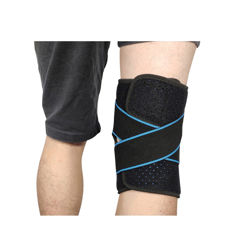 SOLARAE Knee Support Brace Open-Patella Gel Pads Knee Brace Side Stabilizers Adjustable and Breathable Knee Supports, Joint Pain Relief Injury Recovery for Men and Women Blue(1 piece) - Image 2