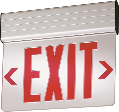 Lithonia Lighting EDG 1 R EL M6 Aluminum LED Emergency Exit Sign, 3 watts, Red - Image 2
