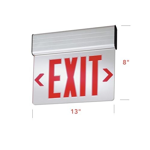 Lithonia Lighting EDG 1 R EL M6 Aluminum LED Emergency Exit Sign, 3 watts, Red - Image 5