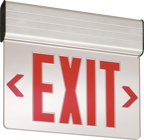 Lithonia Lighting EDG 1 R EL M6 Aluminum LED Emergency Exit Sign, 3 watts, Red - Image 1