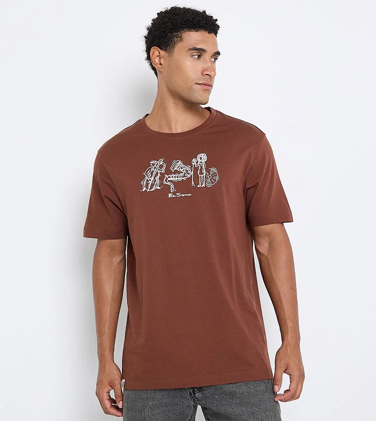 بين شيرمان Ben Sherman Men's Crew Neck Short Sleeve Printed T-Shirt