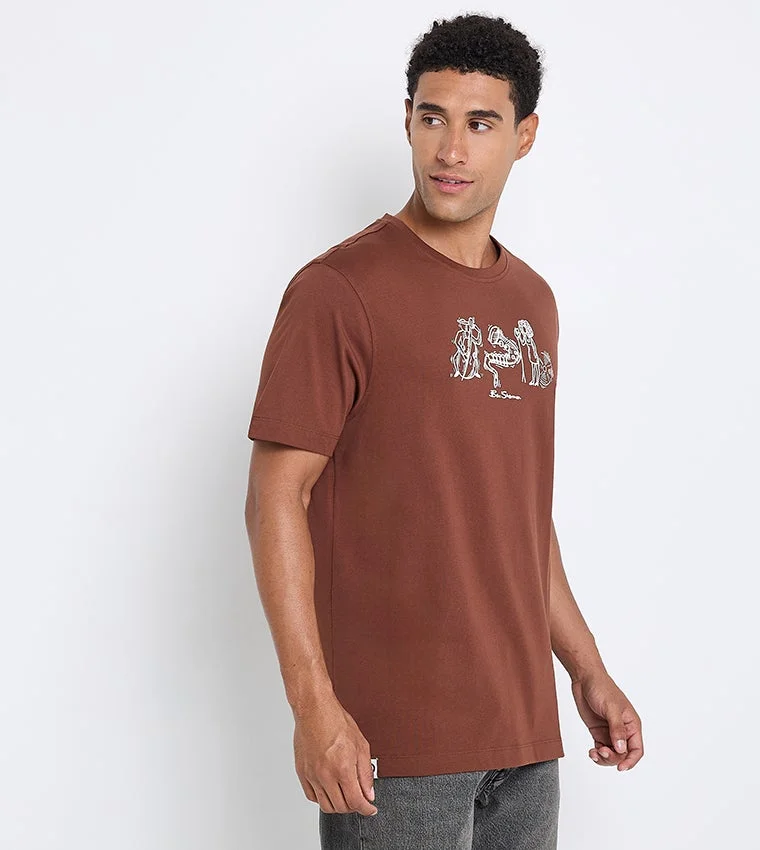 بين شيرمان Ben Sherman Men's Crew Neck Short Sleeve Printed T-Shirt