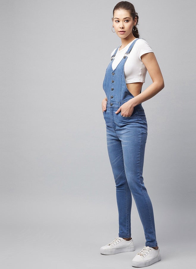 StyleStone دنغري جينز نسائي أزرق سادة من ستايل ستون بتصميم نحيف - Image 4