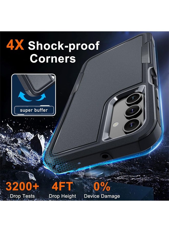 RUGGED SHIELD Samsung Galaxy A15 Case, Dual Layer Protective Heavy Duty Cell Phone Cover, Super Shockproof Drop Proof Protection Case Cover for Samsung Galaxy A15 5G 2023, Black  - Image 2