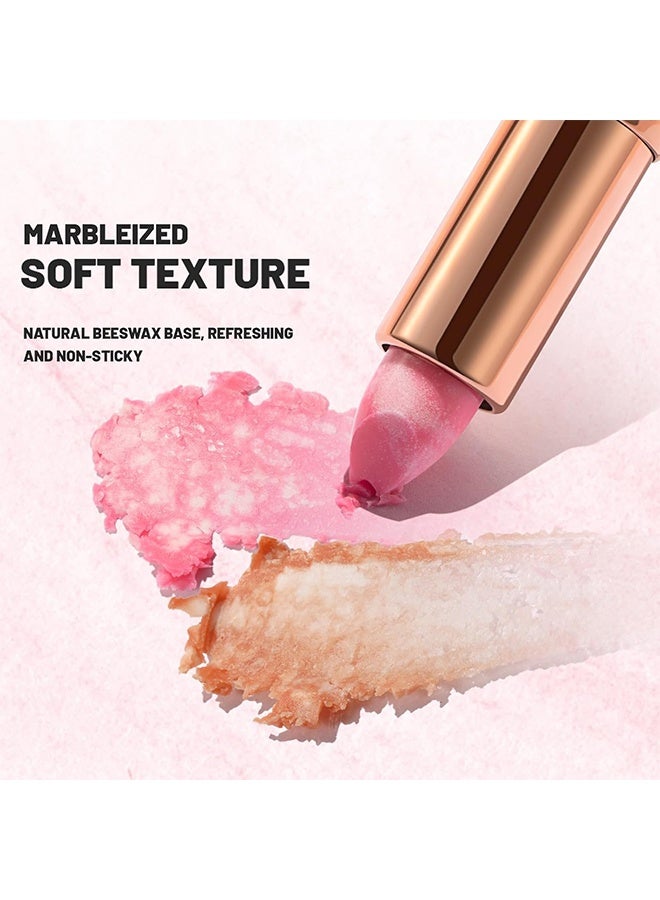 pudaier Lip Balm, Marble Hydrating Lip Balm, Tinted Lip Balm for Dry Cracked Lips, Moisturizing Lip Stick for Women, Natural Looking, Vitamin E, Cruelty-free and Vegan - Image 3