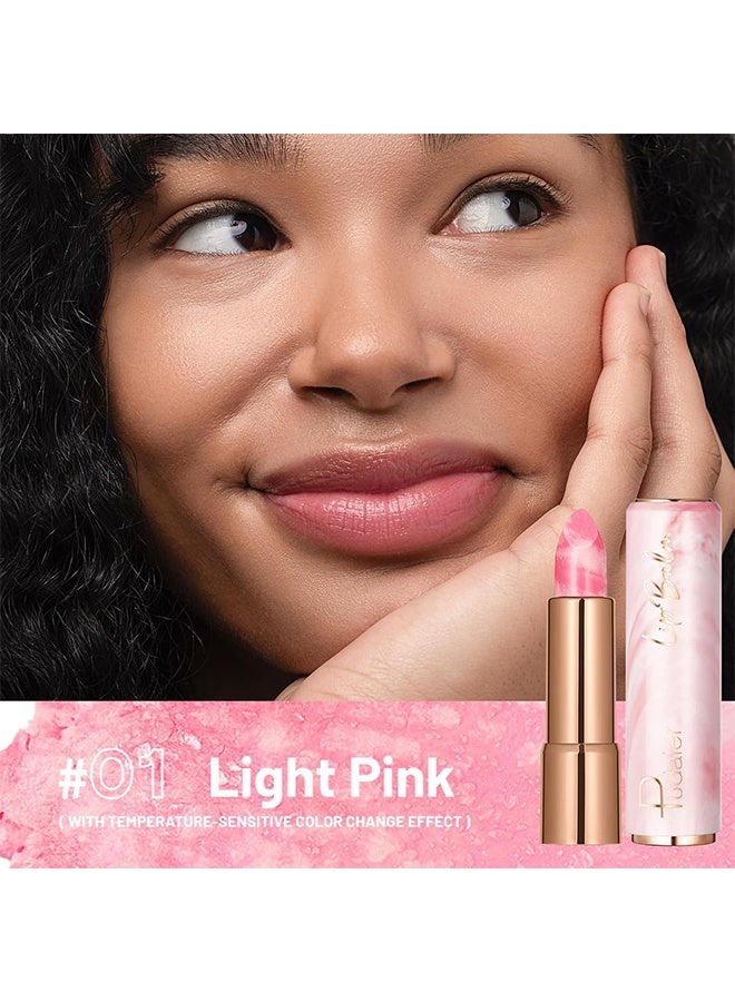 pudaier Lip Balm, Marble Hydrating Lip Balm, Tinted Lip Balm for Dry Cracked Lips, Moisturizing Lip Stick for Women, Natural Looking, Vitamin E, Cruelty-free and Vegan - Image 2