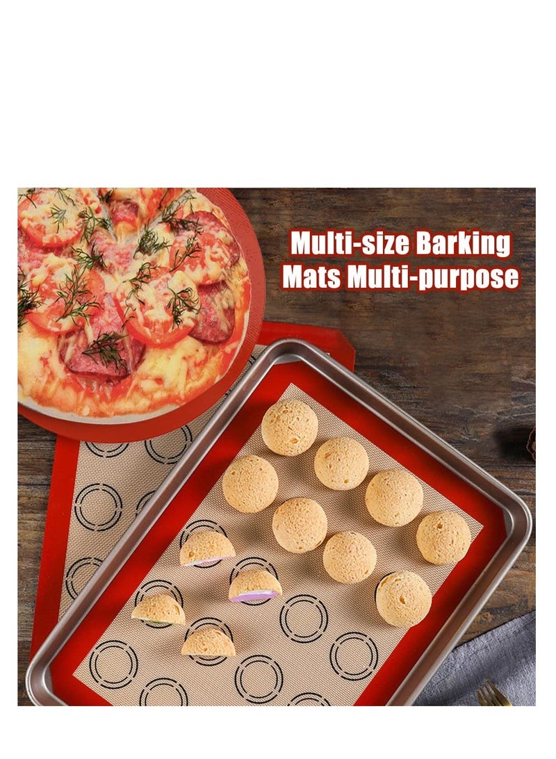 7 Pcs Silicone Baking Mats, Pastry Mat Non Stick Reusable, with Brush and Spatula, Washable Tools Set for Cake Cookie Pizza Bread Making - Image 5