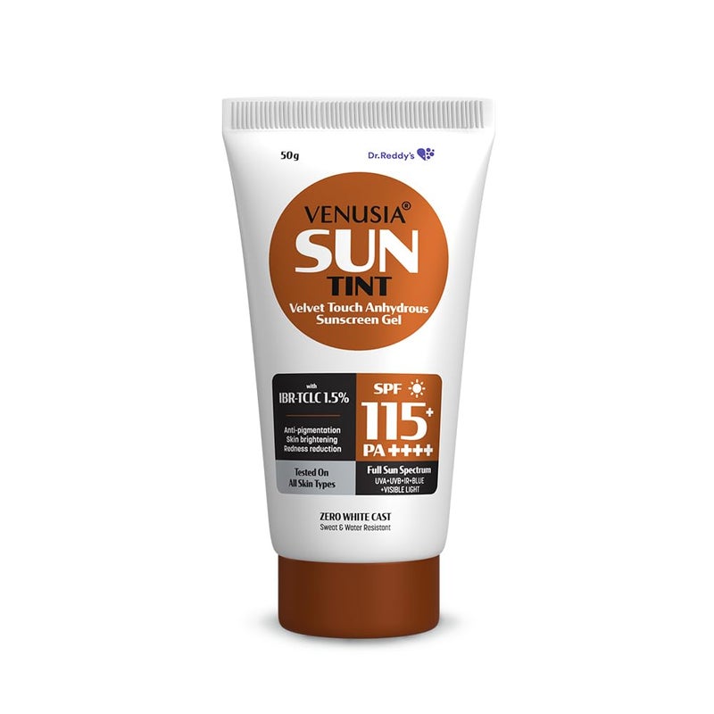 VENUSIA د. ريدي فينوسيا تينت واقي شمس SPF 115 أول واقي شمس في الهند بأعلى SPF لمسة نهائية غير لامعة حماية كاملة الطيف لمدة 12 ساعة يقلل من التصبغ بدون أثر أبيض خالي من المواد المسببة للحساسية والبارابين 50 جرام - Image 2