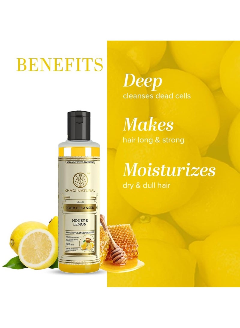 Khadi Natural Honey & Lemon Juice Hair Shampoo | Cleanser for Strong Hair | Herbal Shampoo for Lifeless Hair | Paraben & Sulphate Free | Suitable for All Hair Types - Image 2