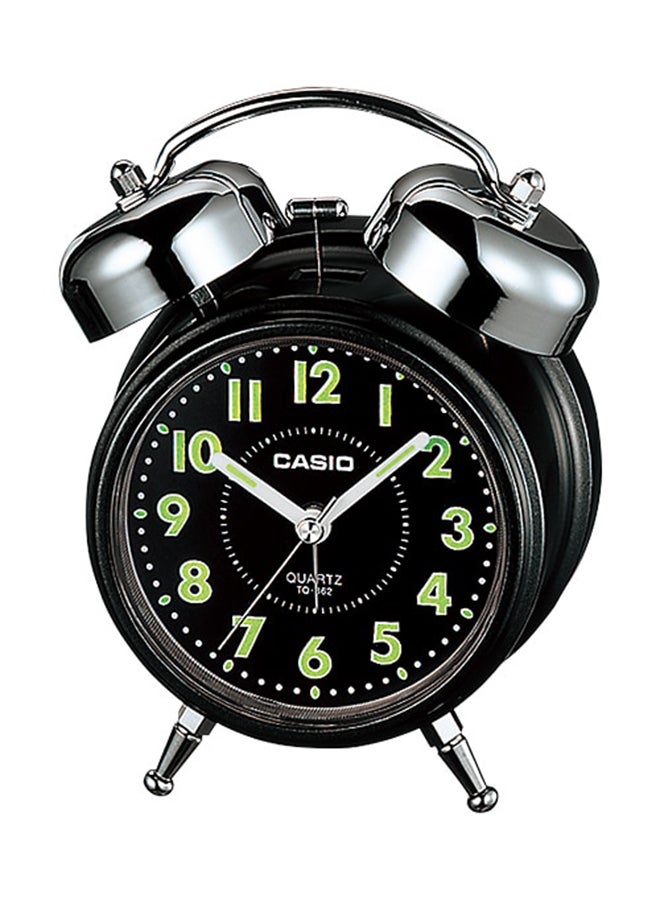 Analog Table Alarm Clock Black/Silver/Green 136×106×60mmmm