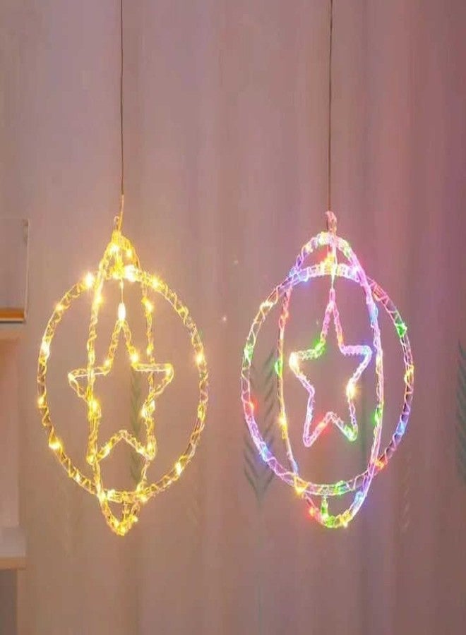 أضواء عيد الميلاد المعلقة على شكل نجمة من ATULUX متعددة الألوان - أضواء معلقة ملونة لتزيين العطلات وأشجار عيد الميلاد والحفلات ولمسات منزلية (قطر 30 سم) - Image 2