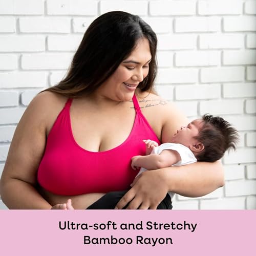 Bamboobies Women's Nursing Bra, Maternity Clothing for Breastfeeding, Yoga Nursing Bra, Hibiscus, X-Small - Image 3