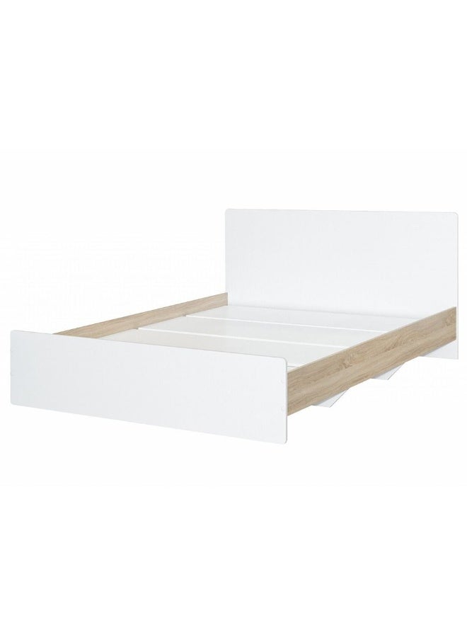 DANUBE HOME سرير كيندر 160x200 كوين | تصميم حديث مزدوج خشبي مصنوع في ماليزيا - أبيض وبلوط سونوما - Image 3