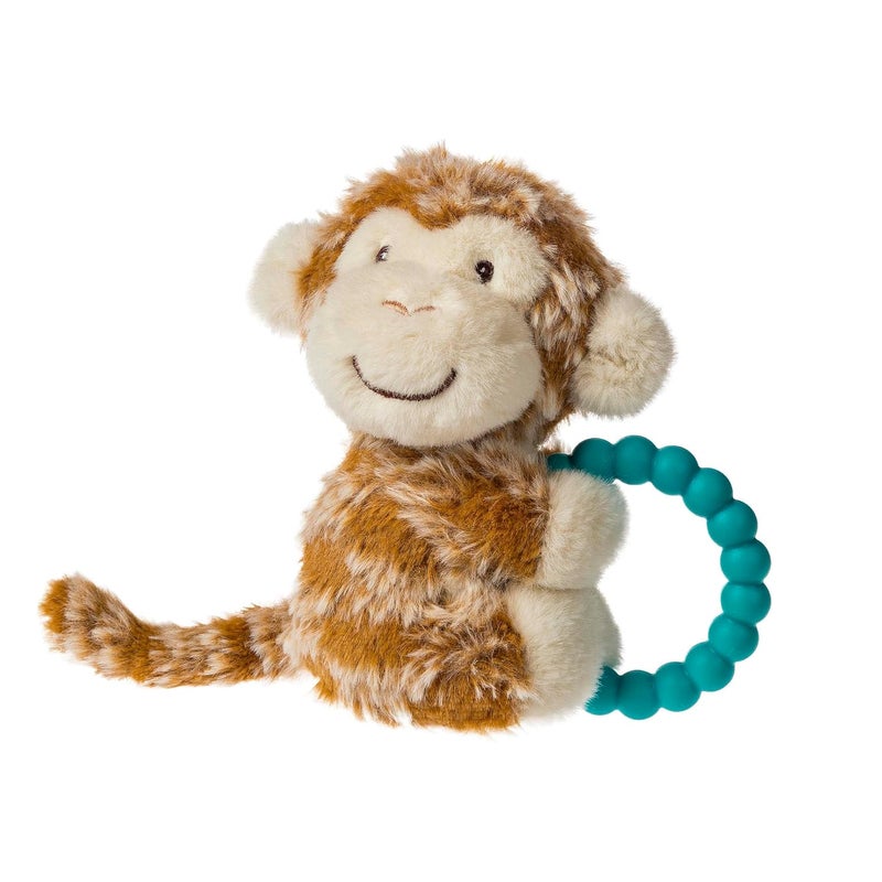 Mary Meyer Soft Baby Rattle with Soothing Teether Ring 6Inches Afrique Monkey - Image 1
