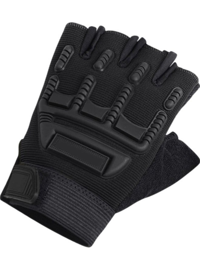 BXT Kids Half-Finger Cycling Gloves for Biking Fingerless Gloves Mittens for Boys Girls 7-12 Y black - Image 1