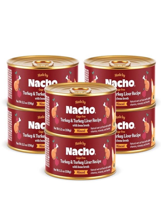 Made by Nacho Turkey & Turkey Liver Recipe Grain-Free Minced Wet Cat Food, 5.5-oz can, Case of 6 - Image 1
