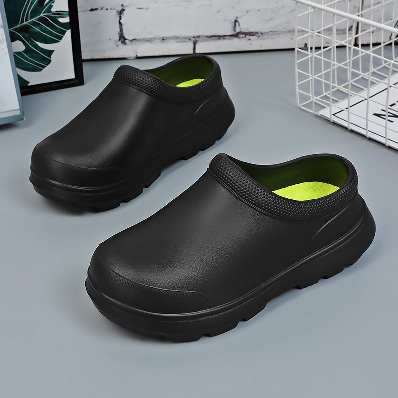 Chef Shoes Men'S Spring Kitchen Men'S Shoes Black Thick Sole Men'S Lazy Slip-On Work Shoes - Image 1