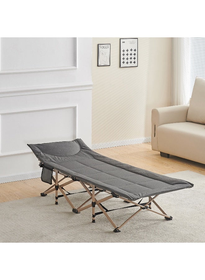 Home Box Fern Folding Camping Guest Bed with Mattress - 70x190 cm - Image 1