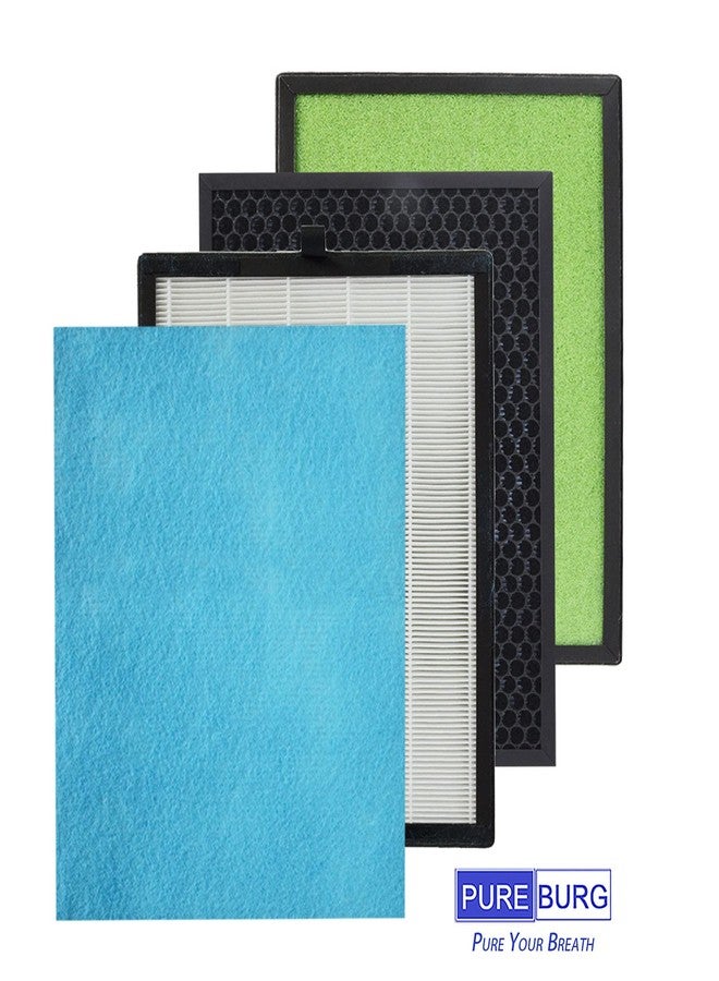 PUREBURG Replacement Filter Kit Compatible with Purivortex Vortex V3 Air Purifiers,2-Pak H13 HEPA 4-Stage Filtration Activated carbon 2-IN-1 Air Clean Dust VOCs - Image 5