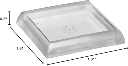 Soft Touch SoftTouch 4 Pack 1-13/16" Square Furniture Caster Cups – Clear Vinyl Floor Protectors for Carpet, Hardwood, Laminate & Tile – Prevents Dents, Scratches & Damage - Image 3