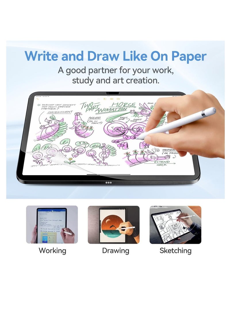 1Pack Paper Feel Screen protector Compatible with iPad Pro 13 inch 2025 M5/2024 M4 / iPad Air 13 inch 2024 (M2)/iPad Air 13 inch 2025(M3)/iPad Air 13 inch 2026(M4), Paper Nano-Texture Film for Drawing, Nib Friendly, Touch Sensitivity - Image 2
