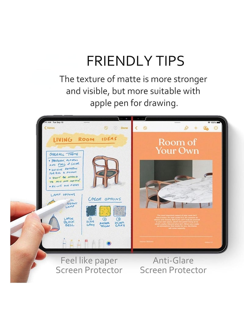 1Pack Paper Feel Screen protector Compatible with iPad Pro 13 inch 2025 M5/2024 M4 / iPad Air 13 inch 2024 (M2)/iPad Air 13 inch 2025(M3)/iPad Air 13 inch 2026(M4), Paper Nano-Texture Film for Drawing, Nib Friendly, Touch Sensitivity - Image 5