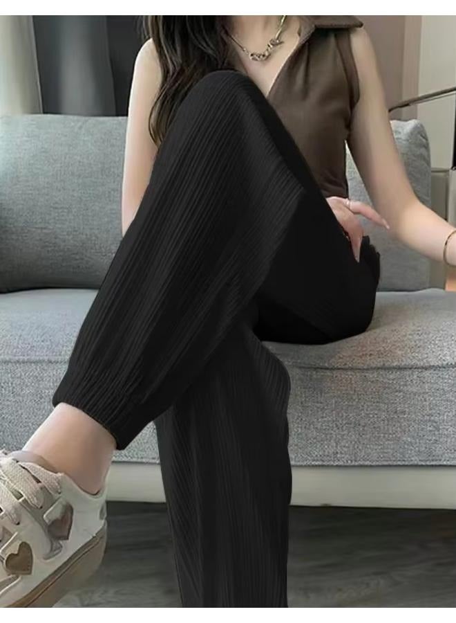Womens High Waisted Sweatpants Korean Fashion Trends Summer Joggers Trousers Fit Medium-Large - Image 3
