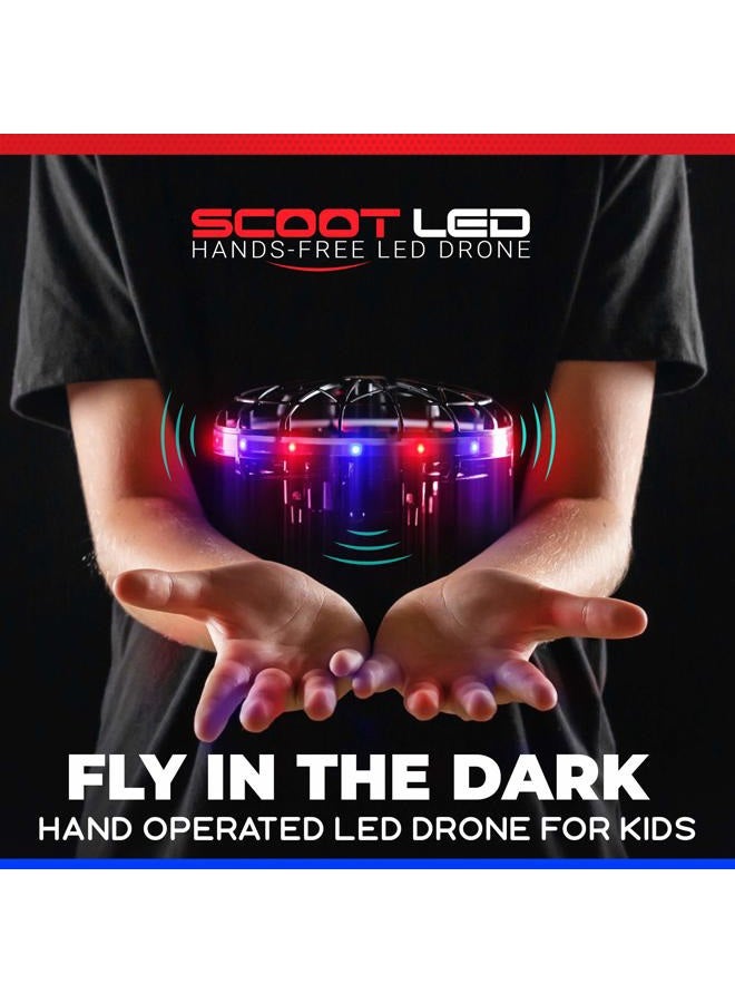 Force1 Scoot LED Hand Operated Drone for Kids or Adults - Hands Free Motion Sensor Mini Drones, Easy Indoor Flying Orb Ball Small UFO Toy for Boys and Girls (Red/Blue) - Image 2