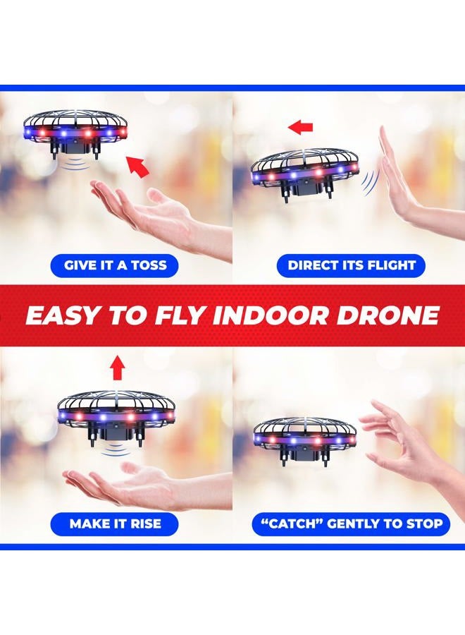 Force1 Scoot LED Hand Operated Drone for Kids or Adults - Hands Free Motion Sensor Mini Drones, Easy Indoor Flying Orb Ball Small UFO Toy for Boys and Girls (Red/Blue) - Image 5