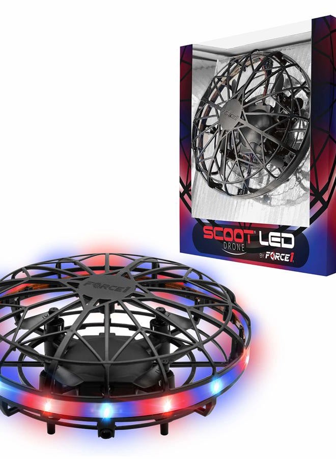 Force1 Scoot LED Hand Operated Drone for Kids or Adults - Hands Free Motion Sensor Mini Drones, Easy Indoor Flying Orb Ball Small UFO Toy for Boys and Girls (Red/Blue) - Image 1
