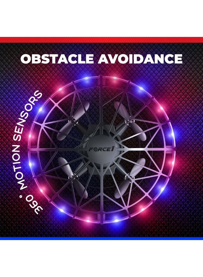 Force1 Scoot LED Hand Operated Drone for Kids or Adults - Hands Free Motion Sensor Mini Drones, Easy Indoor Flying Orb Ball Small UFO Toy for Boys and Girls (Red/Blue) - Image 3