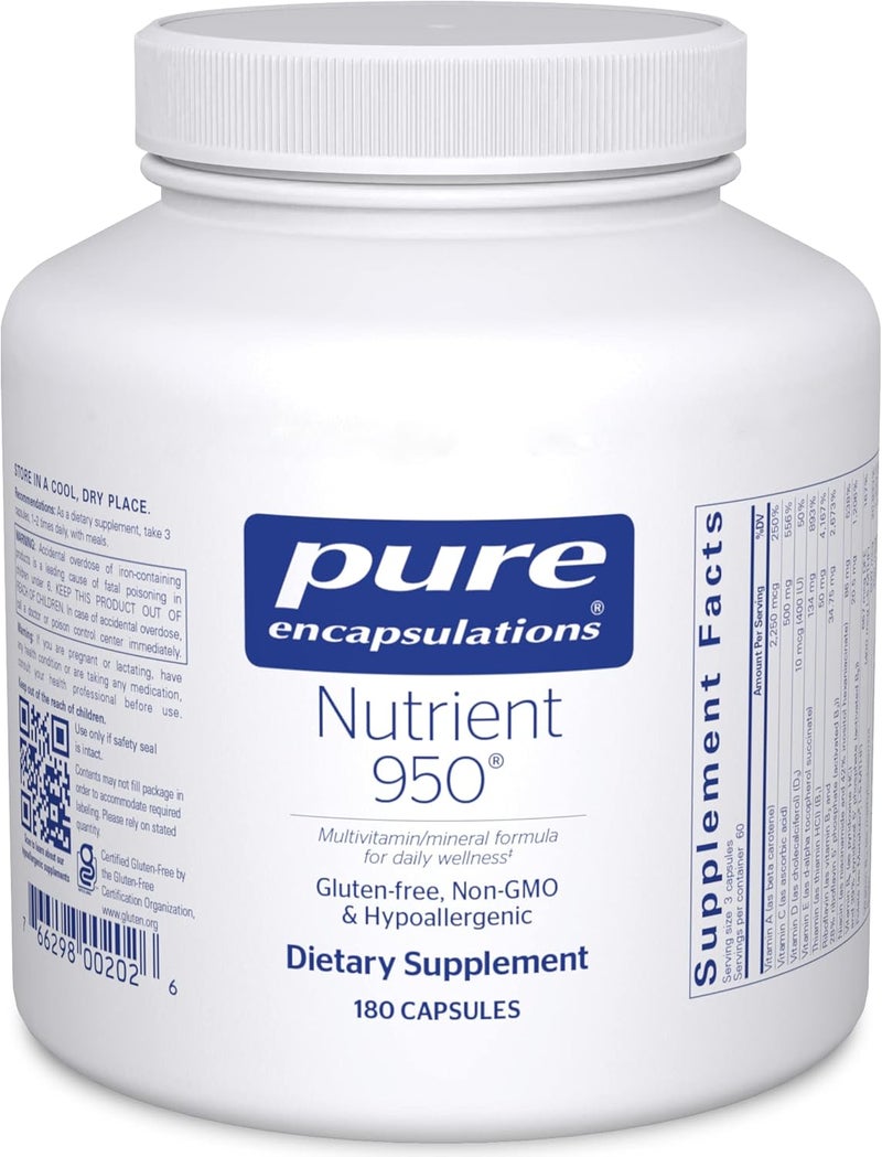 Pure Encapsulations Nutrient 950  Multivitamin Mineral Supplement to Support Physiological Functions and a Healthy Lifestyle  180 Capsules - Image 1