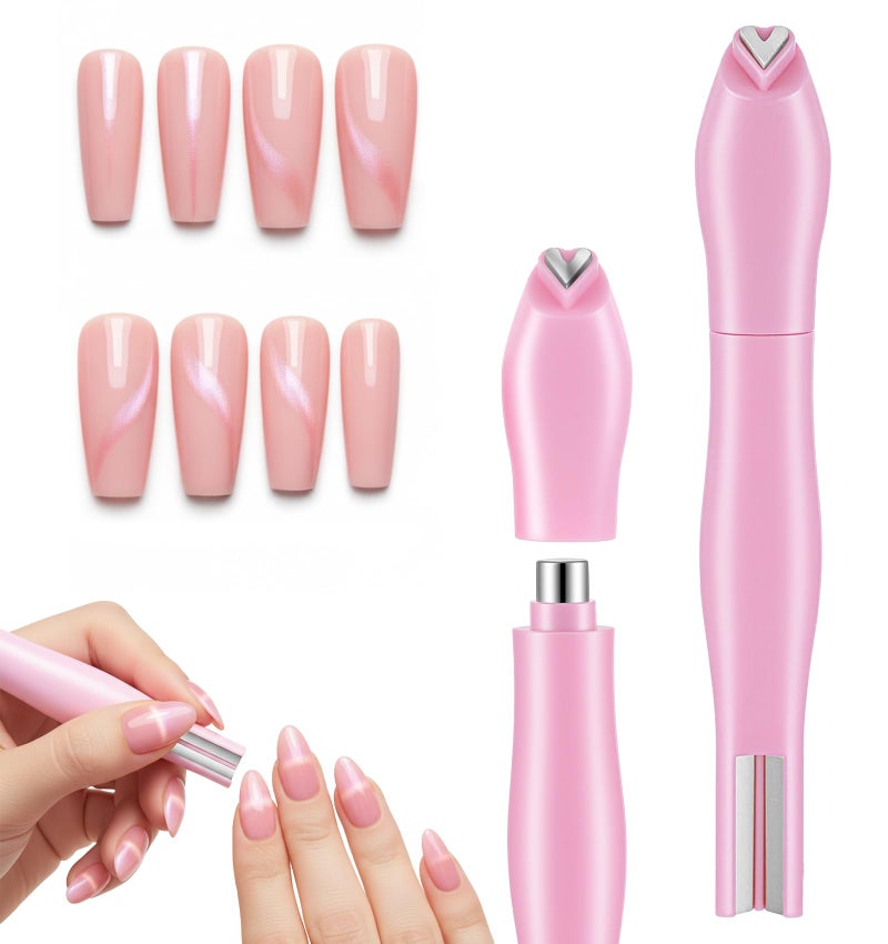 Thrymme 3 in 1 Heart Cat Eye Magnet for Nails Precision Heart Magnet for Cat Eye Gel Polish Studio Home DIY Salon Pink - Image 3